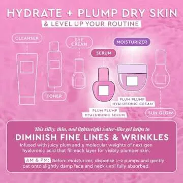 Glow Recipe Plum Plump Hyaluronic Acid Face Cream (50 ml) + Facial Serum (30 ml) - Dewy Glow Hydrating Skin Moisturizer to Plump, Balance & Brighten Skin