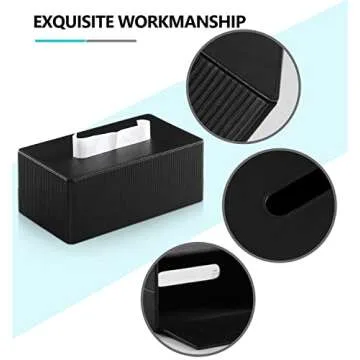 Cretkhp PU Leather Tissue Box Cover with Magnetic Closure, Modern Rectangular Tissue Box Holder Decorative Organizer for Bathroom Vanity Countertop, Night Stands Bedroom Office Desk