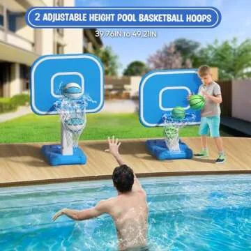 Adjustable Pool Basketball Hoop - Perfect for All Ages
