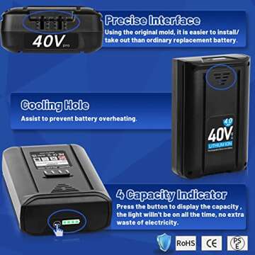 TenHutt 4.0Ah 40V Replacement Battery for Kobalt Tools