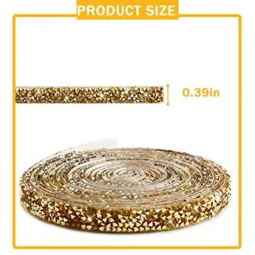 3 Yards Self-Adhesive Rhinestone Ribbon for Crafting