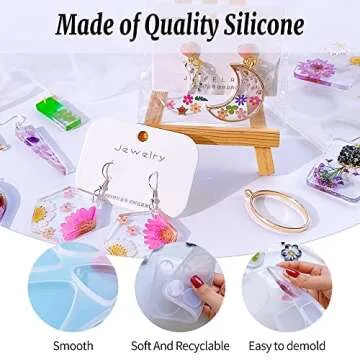 RESIN GO 54 Pcs Epoxy Resin Jewelry Molds for Beginners, Moldes De Silicona para Resina for Earrings...