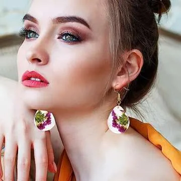 RESIN GO 54 Pcs Epoxy Resin Jewelry Molds for Beginners, Moldes De Silicona para Resina for Earrings Pendants Necklaces Keychains Making, Variety Silicone Casting Mould with Hole for Boho Art Crafts