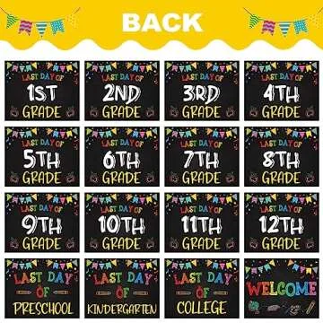 PETCEE First Day of School Sign for Kids - Durable & Reusable