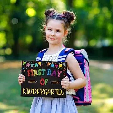 PETCEE First Day of School Sign for Kids - Durable & Reusable
