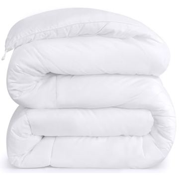 Utopia Bedding Comforters Queen Size, All Season Duvet Insert, Down Alternative Box Stitched Bed Comforter with Corner Tabs, Machine Washable (White)