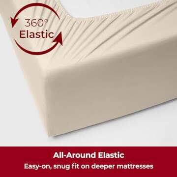 Mellanni Extra Deep King Sheets - 4 PC Iconic Collection Bedding - Hotel Luxury, Ultra Soft, Cooling Bed Sheets - Wrinkle, Fade, Stain Resistant (King, Beige)