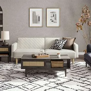 Mopio Futon Sofa Bed: Stylish Sleeper Couch in Velvet