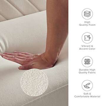 mopio Futon Sofa Bed, Small Couch, Sleeper, Loveseat, Mid Century Modern Futon Couch, Sofa Cama, Couches for Living Room (Snow Velvet)