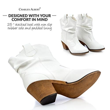 Stylish Charles Albert Cowboy Boots for Women in White