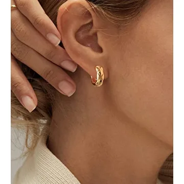 Stylish Gold Hoop Earrings Set for Women - 6 Pairs Hypoallergenic