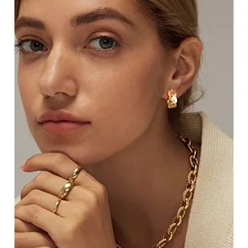 Stylish Gold Hoop Earrings Set for Women - 6 Pairs Hypoallergenic