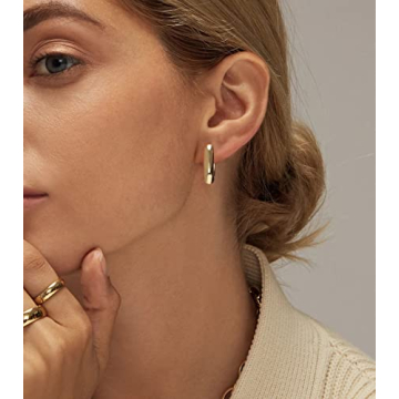 Stylish Gold Hoop Earrings Set for Women - 6 Pairs Hypoallergenic