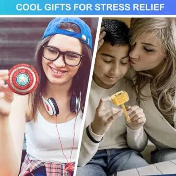 Cool Hammer Fidget Spinners Chain Metal,Rainbow Fidget Spinner for Kids Adults, Spiners Finger Rings, Fidgets Infinity Cube Blocks Party Favors Stress Toy Goody Bag Fillers Stocking Stuffers Gift