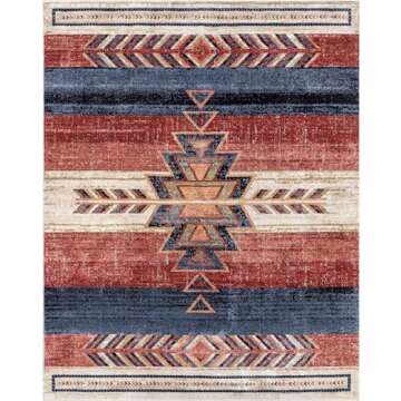 Well Woven Dustin Crimson Southwestern Medallion 5'3" x 7'3" Area Rug