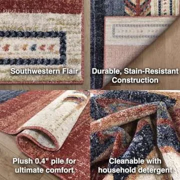 Well Woven Dustin Crimson Southwestern Area Rug 5'3"x7'3"