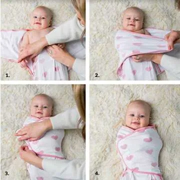 Ziggy Baby Baby Girl Swaddle Blanket Adjustable Wrap Set Size Small/Medium, 0-3 Months - 3 Pack - Pink Peony, Pink Heart, Pink Buffalo Plaid - Newborn Swaddle, Baby Swaddles