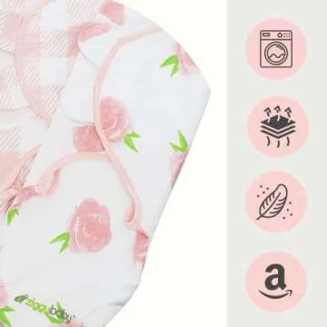Ziggy Baby Baby Girl Swaddle Blanket Adjustable Wrap Set Size Small/Medium, 0-3 Months - 3 Pack - Pink Peony, Pink Heart, Pink Buffalo Plaid - Newborn Swaddle, Baby Swaddles