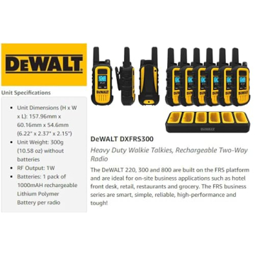 Dewalt DXFRS300 Heavy Duty Walkie Talkies - Rugged & Long Range