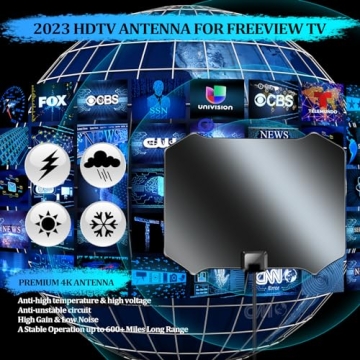 2023 Newest TV Antenna Digital Smart Indoor - 500+ Miles Long Range Outdoor Antenna Amplifier Support All 8K 4K 1080p Full HD Smart HDTVs/Old Television - Powerful Signal Booster & Thick Cable