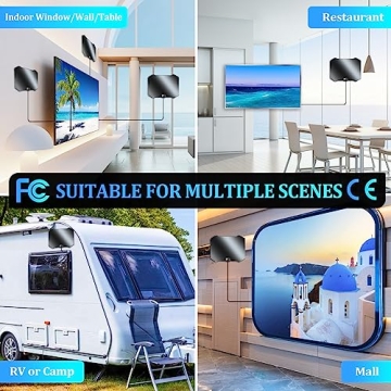 2023 Newest TV Antenna Digital Smart Indoor - 500+ Miles Long Range Outdoor Antenna Amplifier Support All 8K 4K 1080p Full HD Smart HDTVs/Old Television - Powerful Signal Booster & Thick Cable