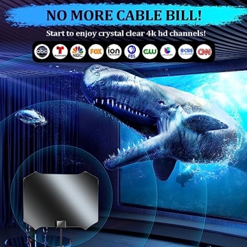 2023 Newest TV Antenna Digital Smart Indoor - 500+ Miles Long Range Outdoor Antenna Amplifier Support All 8K 4K 1080p Full HD Smart HDTVs/Old Television - Powerful Signal Booster & Thick Cable