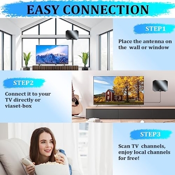 2023 Newest TV Antenna Digital Smart Indoor - 500+ Miles Long Range Outdoor Antenna Amplifier Support All 8K 4K 1080p Full HD Smart HDTVs/Old Television - Powerful Signal Booster & Thick Cable