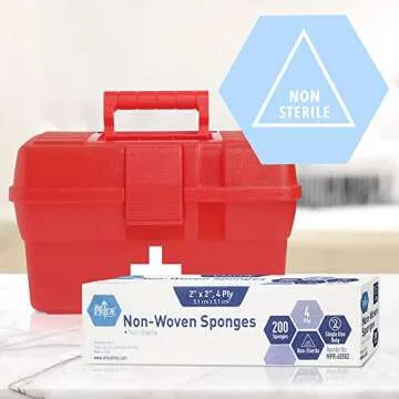 Medpride Surgical Sponges 2'' x 2'' 200 Pack - Gauze Pads Non sterile - First Aid Wound Care Dressing Sponge – Νοn-Woven Medical, Non-Adherent Mesh Bandages – Absorbent for Injuries – 4 Ply