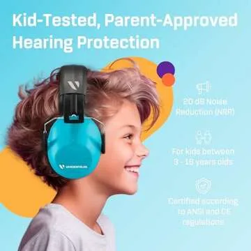 Vanderfields Kids Noise Cancelling Headphones | 26dB Protection for Ages 3-16