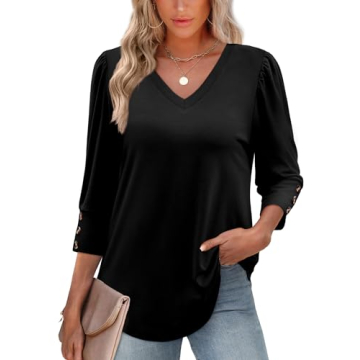 XIEERDUO Women's Blouses for Dressy Casual Wear – Trendy Tunics & V Neck Tops