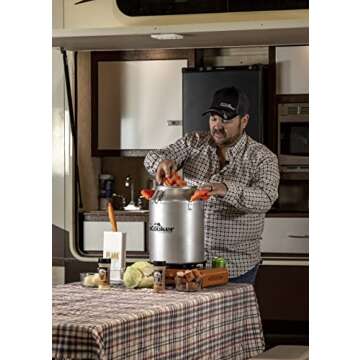 CanCooker Camping Meals Cookware | 4 Gallon Steam Cooker, Cooking Rack, Butter Garlic Salt Seasoning, & Volume 1 Cookbook