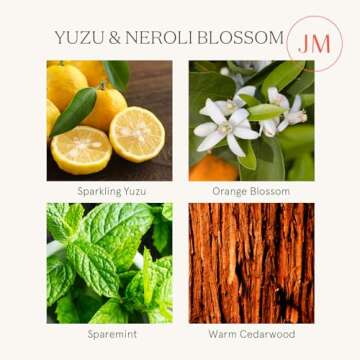 LA JOLIE MUSE Yuzu & Neroli Blossom Scented Candles, Citrus Candles for Home Scented, Natural Soy Wax Candle, Candles Gifts for Women, 6 oz 40 Hours Burn