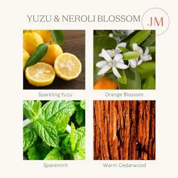 LA JOLIE MUSE Yuzu & Neroli Blossom Scented Candles, Citrus Candles for Home Scented, Natural Soy Wax Candle, Candles Gifts for Women, 6 oz 40 Hours Burn
