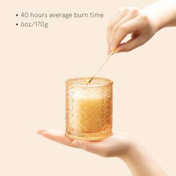 LA JOLIE MUSE Yuzu & Neroli Blossom Scented Candles, Citrus Candles for Home Scented, Natural Soy Wax Candle, Candles Gifts for Women, 6 oz 40 Hours Burn