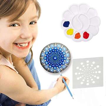 Mandala Dotting Stencils Template - Reusable Mandala Dot Painting Stencils for Painting on Wood, Airbrush and Walls Art, 16 Pack