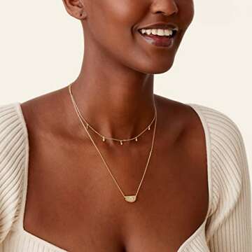 PAVOI 14K Gold Plated Layered Lotus Pendant Necklace | Layering Necklaces for Women | Dainty Minimal...