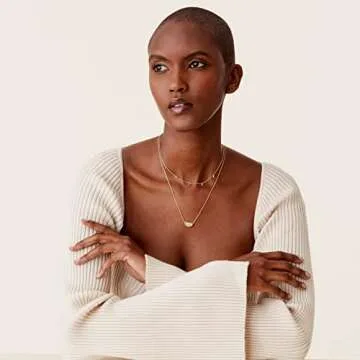 PAVOI 14K Gold Plated Layered Lotus Pendant Necklace | Layering Necklaces for Women | Dainty Minimalist Design Pendant (Lotus, Yellow Plated)