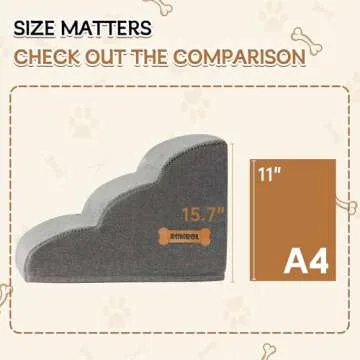 Romrol Dog Stairs Ramp for Beds Couches, Extra Wide Pet Steps with Durable Non-Slip Waterproof Fabri...