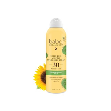 Babo Botanicals Sheer Zinc Spray SPF30 - Family Friendly Sunscreen