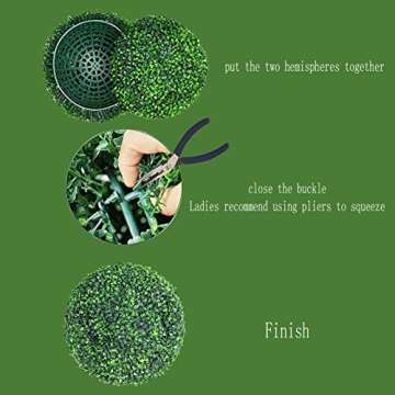 Gilaree 2 PCS 7.87" 4 Layers Artificial Boxwood Topiary Balls, Fake Bushes Boxwood Balls Outdoor Set of 2, Garden Spheres Plant for Backyard,Balcony,Garden, Wedding and Home Décor