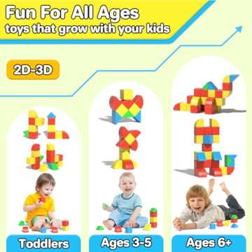 Magnetic Blocks Toddler Toys Educational Sensory Construction Magnet Building 1.34in Cubes Toy for Creative 3D STEM Learning, Montessori Gift for Ages 3+ Year Old Boys Girls Kids