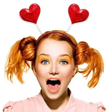 Trounistro 8 Pack Valentine's Day Heart Glitter Headbands
