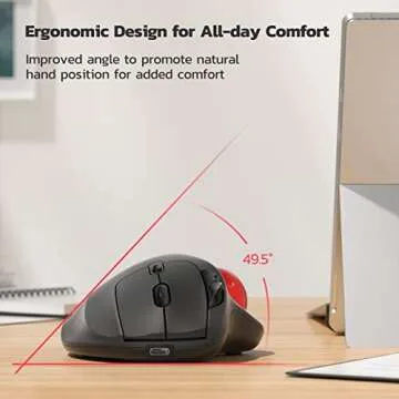Nulea M501 Wireless Trackball Mouse, Rechargeable Ergonomic, Easy Thumb Control, Precise & Smooth Tracking, 3 Device Connection (Bluetooth or USB Receiver), Compatible for PC, Laptop, Mac, Windows.