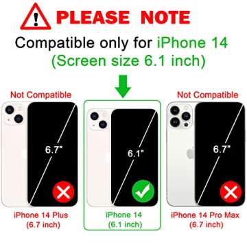 OWLSTAR for iPhone 14 Case 6.1 inch, Cute Sparkly Glitter Bling Slim Shockproof Bumper Camera Protec...