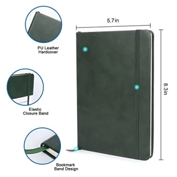 Foroxin Dark Green Leather Journal for School and Work