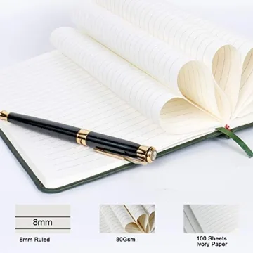Foroxin Dark Green Leather Journal for School and Work