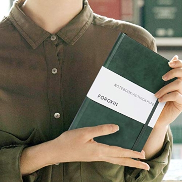 Foroxin Dark Green Leather Journal for School and Work