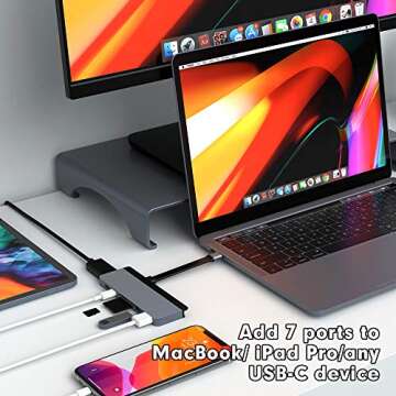 HyperDrive USB C Hub for MacBook Pro/Air 7-in-2 with 4K HDMI