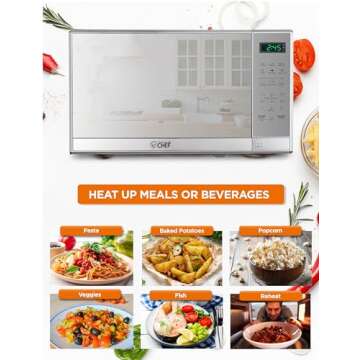 COMMERCIAL CHEF 0.7 Cu Ft Microwave with 10 Power Levels, 700W Microwave with Digital Display, Count...
