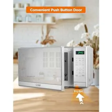 COMMERCIAL CHEF 0.7 Cu Ft Microwave with 10 Power Levels, 700W Microwave with Digital Display, Countertop Microwave with Child Safety Door Lock, Programmable with Push Button, Stainless Steel
